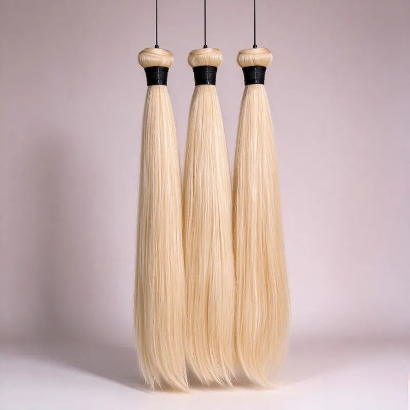 NMAhair Virgin 613 Blonde Straight Hair 3 Bundle Deals 100% Human Hair Weave