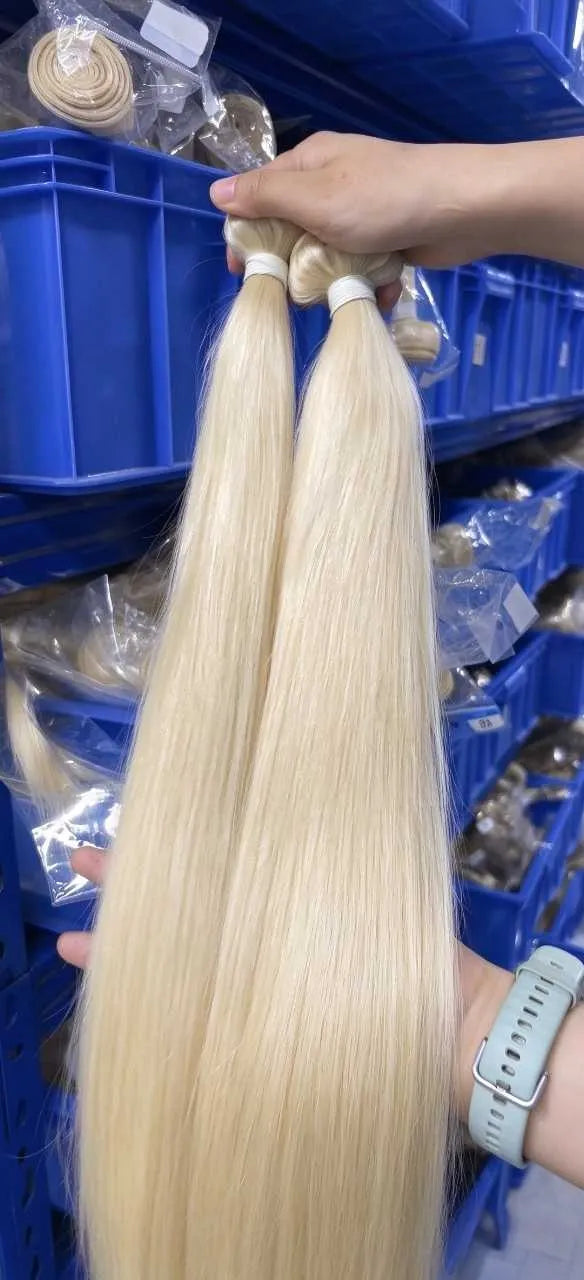 NMAhair Virgin 613 Blonde Straight Hair 3 Bundle Deals 100% Human Hair Weave