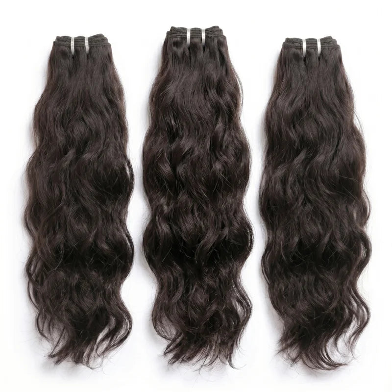 NMAhair High Quality Raw Natural Inborn Wavy Hair Extensions 3 Bundles Deals Natural Wave Human Hair Vendor