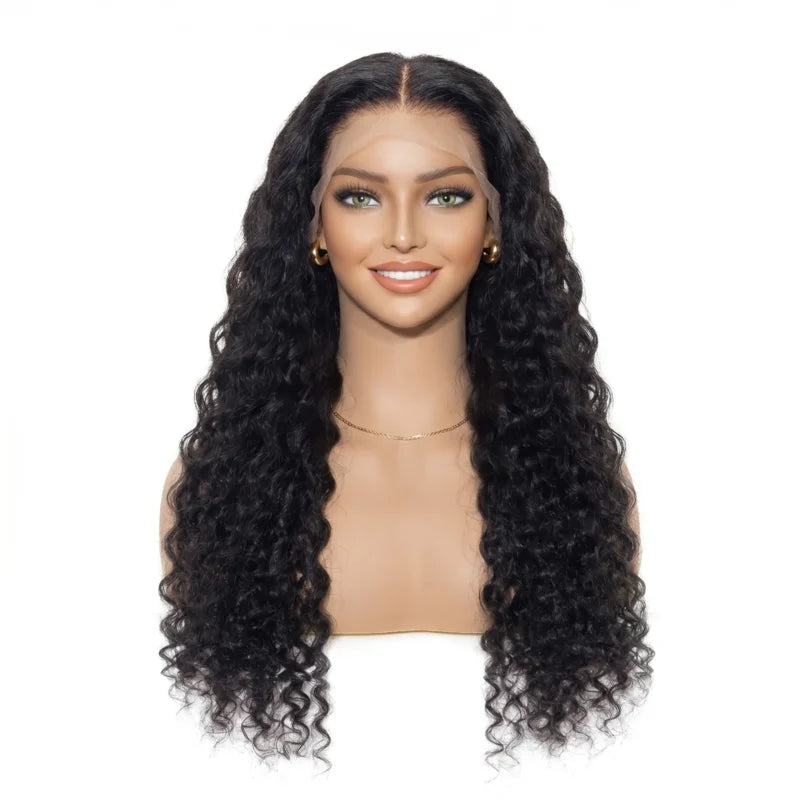 NMAhair Deep Wave Lace Wig 4x4/5x5/6x6/13x4/13x6 Invisible HD Lace Natural Closure/Frontal Pre Plucked Bleached Knots Human Hair Wig