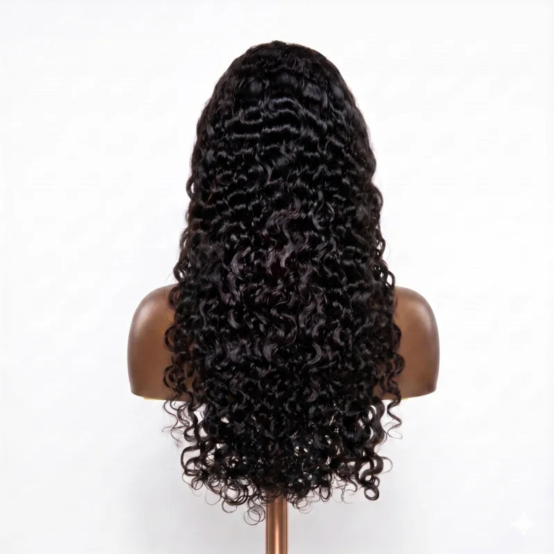 NMAhair Water Wave Wig 4x4/5x5/6x6/13x4/13x6 High Density Closure/Frontal Natural Black Hairpiece 100% Human Hair Pre Plucked Wig