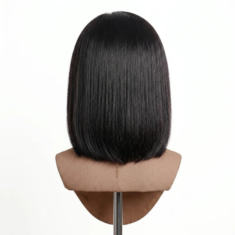 NMAhair Raw Straight 10 Inch 12 Inch Bob Wig 5x5/13x4 HD Lace Straight Bleached Knots 100% Raw Human Hair