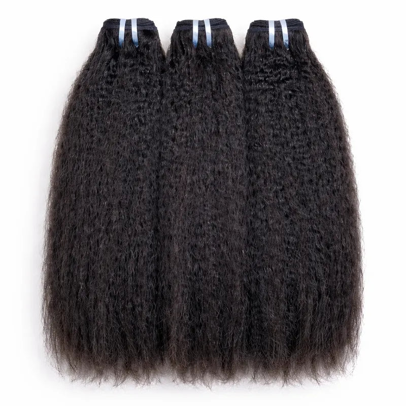NMAhair 12A Raw Hair Kinky Straight Human Hair Bundles Weft 3 or 4 Bundles
