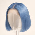 NMAhair Light Blue Straight Bob Wig 13x4 Lace Front Human Hair